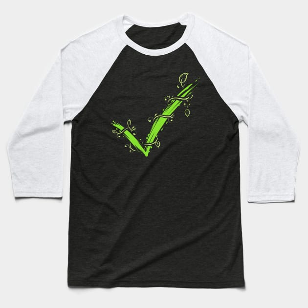 Green Hook For Yes To Vegetarianism And Veganism - Go Vegan Baseball T-Shirt by SinBle